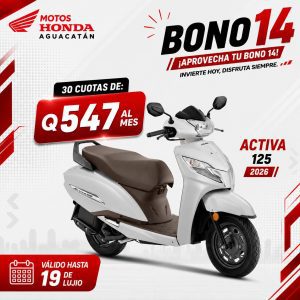 Motocicletas Honda en oferta Bono 14