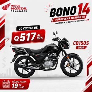 Motocicletas Honda en oferta Bono 14